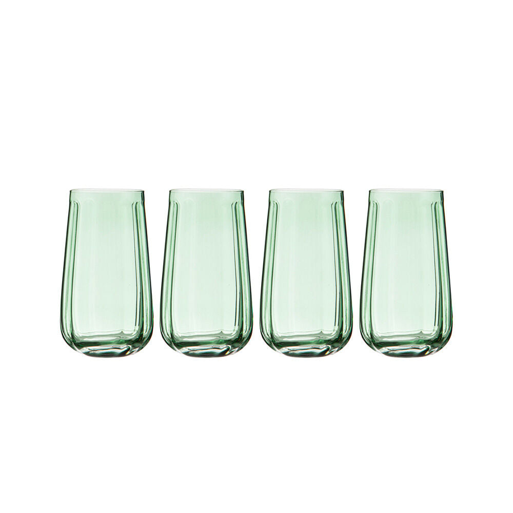4pc Ladelle Capri Mint Highball Tumbler 550ml Tall Drinking Glass Green