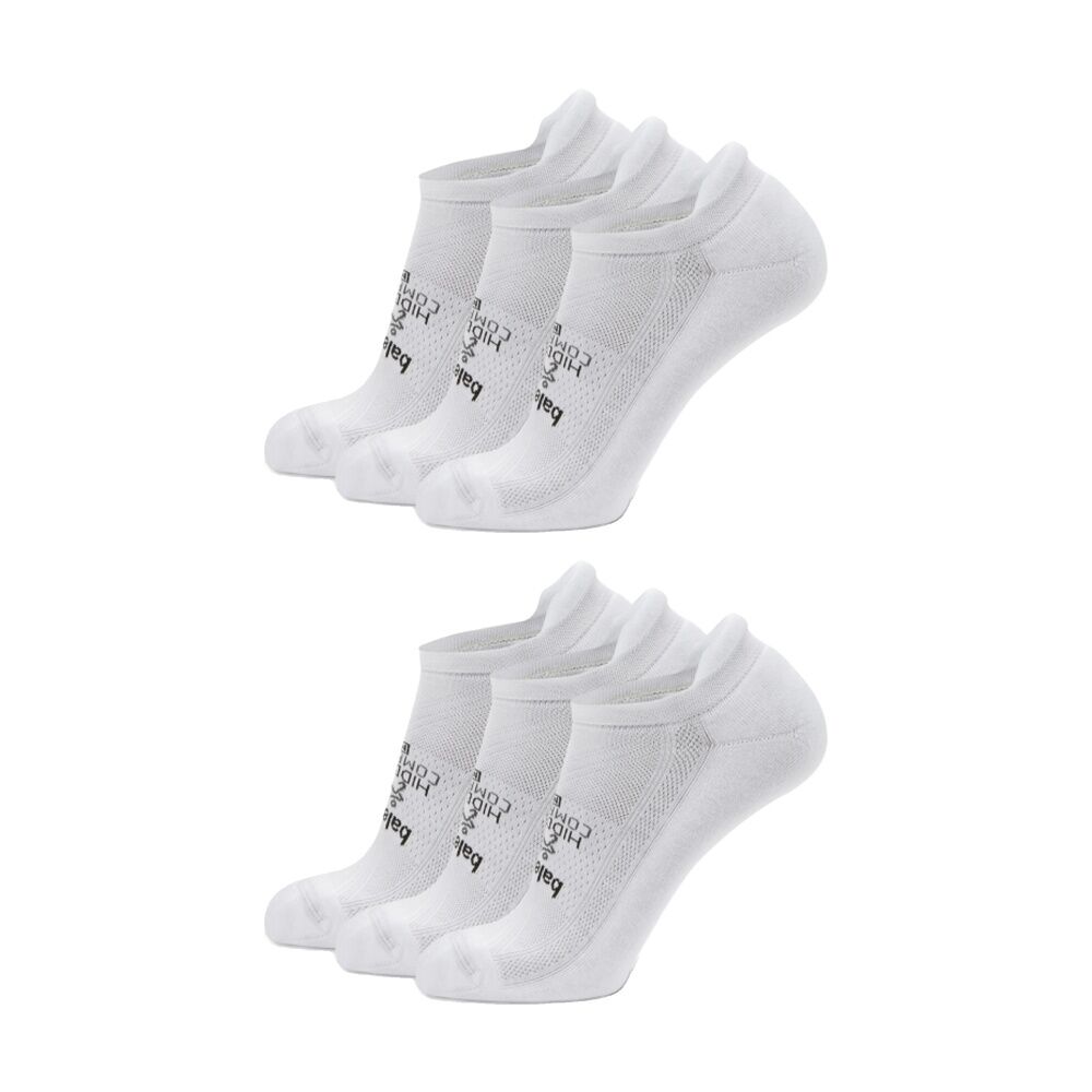 2x 3pc Balega Hidden No Show Comfort Moisture Wicking Socks White