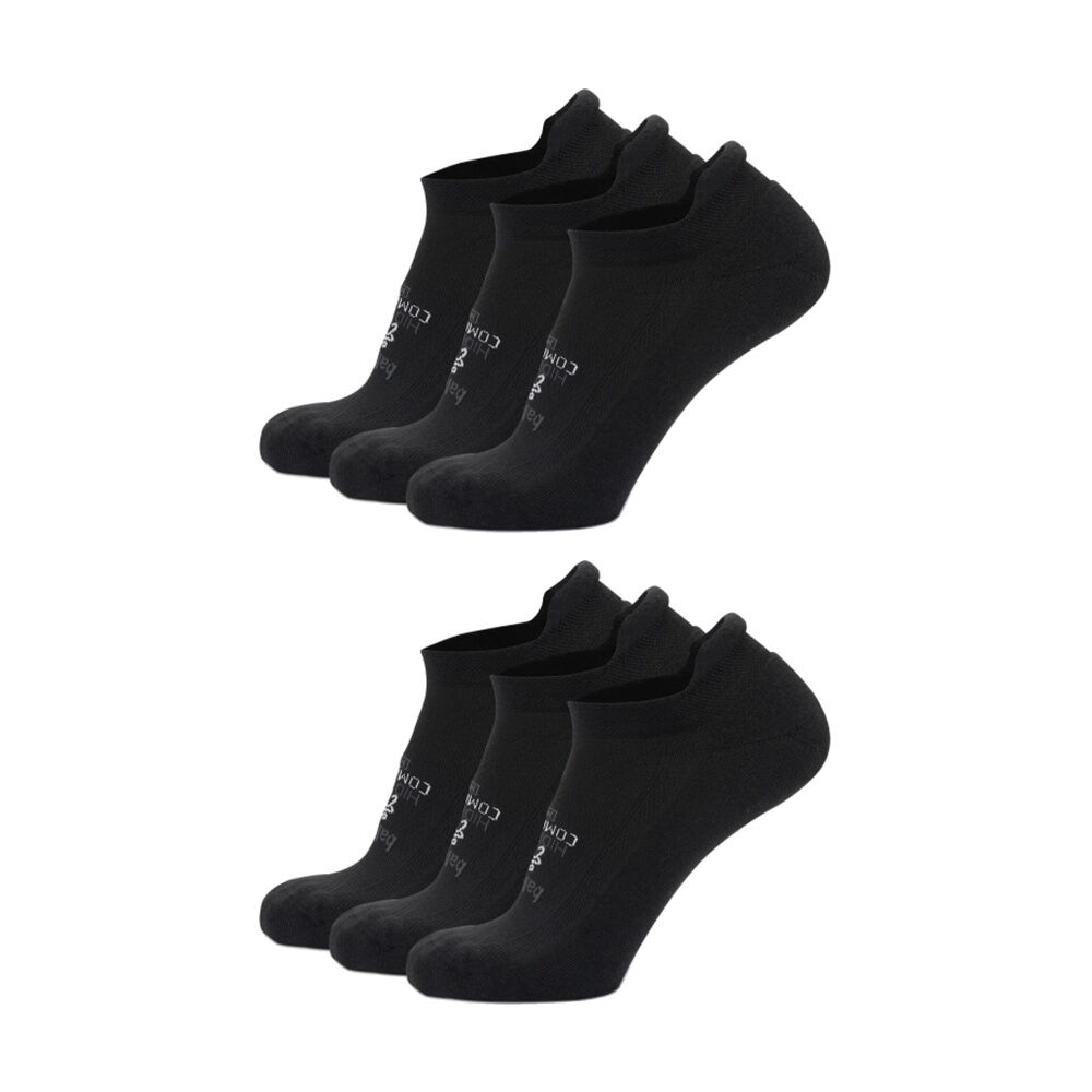 2x 3pc Balega Hidden No Show Comfort Moisture Wicking Socks Black