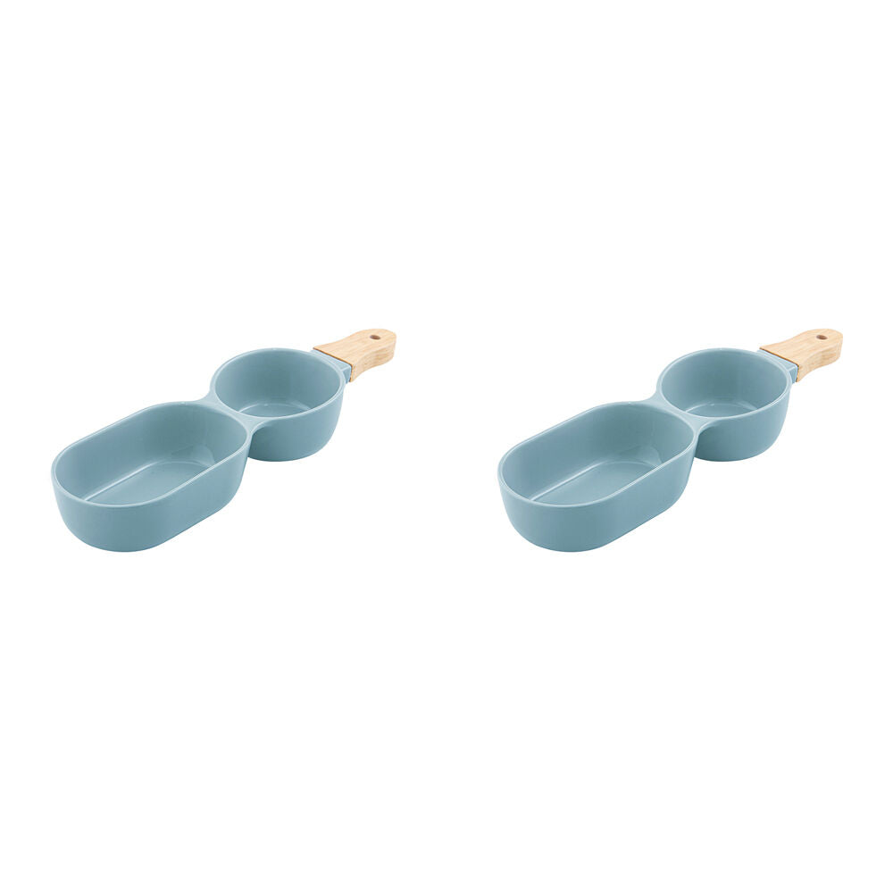 2PK Ladelle Alto Serve & Share Pale Blue 2 Part Stick Snack Serving Platter