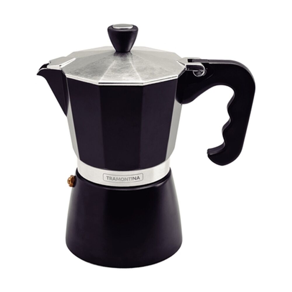 Tramontina Italian Stovetop Espresso Coffee Maker Moka Pot 320ml Black