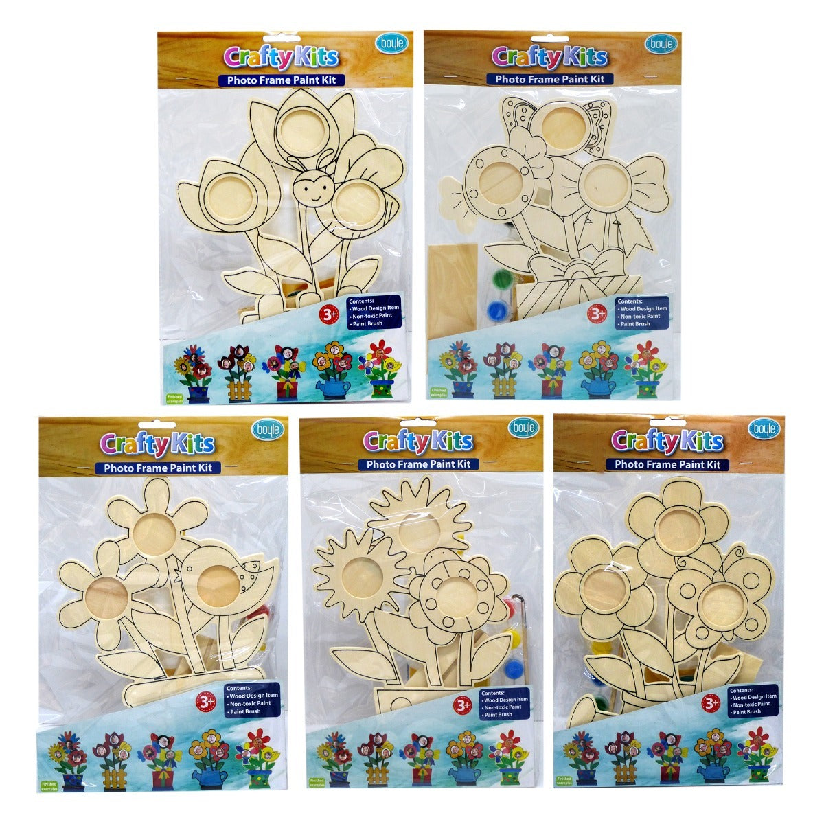 5x Crafty Kits Flower Photo Frame Craft Paint Kit - Assorted