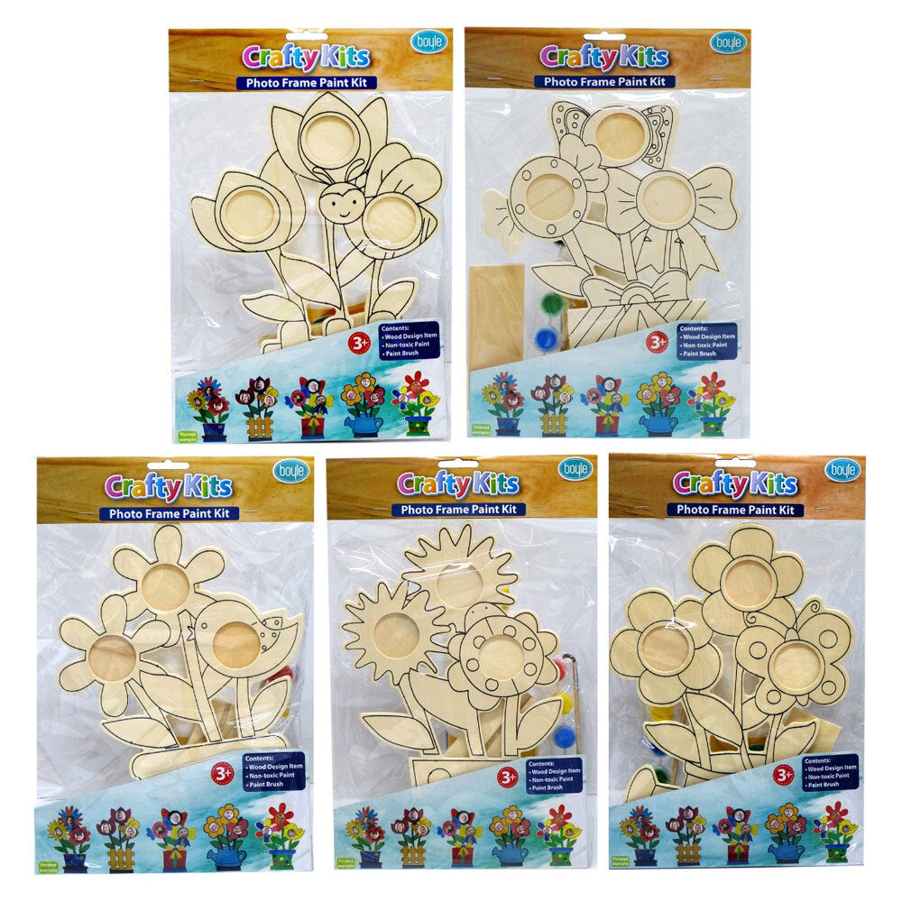 5x Crafty Kits Flower Photo Frame Craft Paint Kit - Assorted