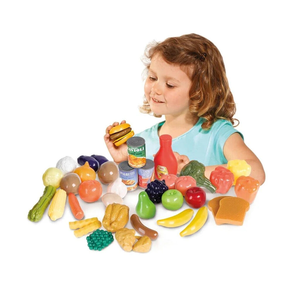 40pc Casdon Play Food Set Pretend Kitchen Toy Groceries Kids Children 3y+