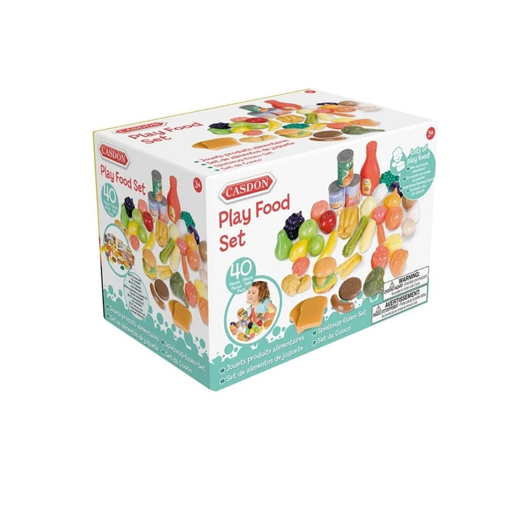 40pc Casdon Play Food Set Pretend Kitchen Toy Groceries Kids Children 3y+