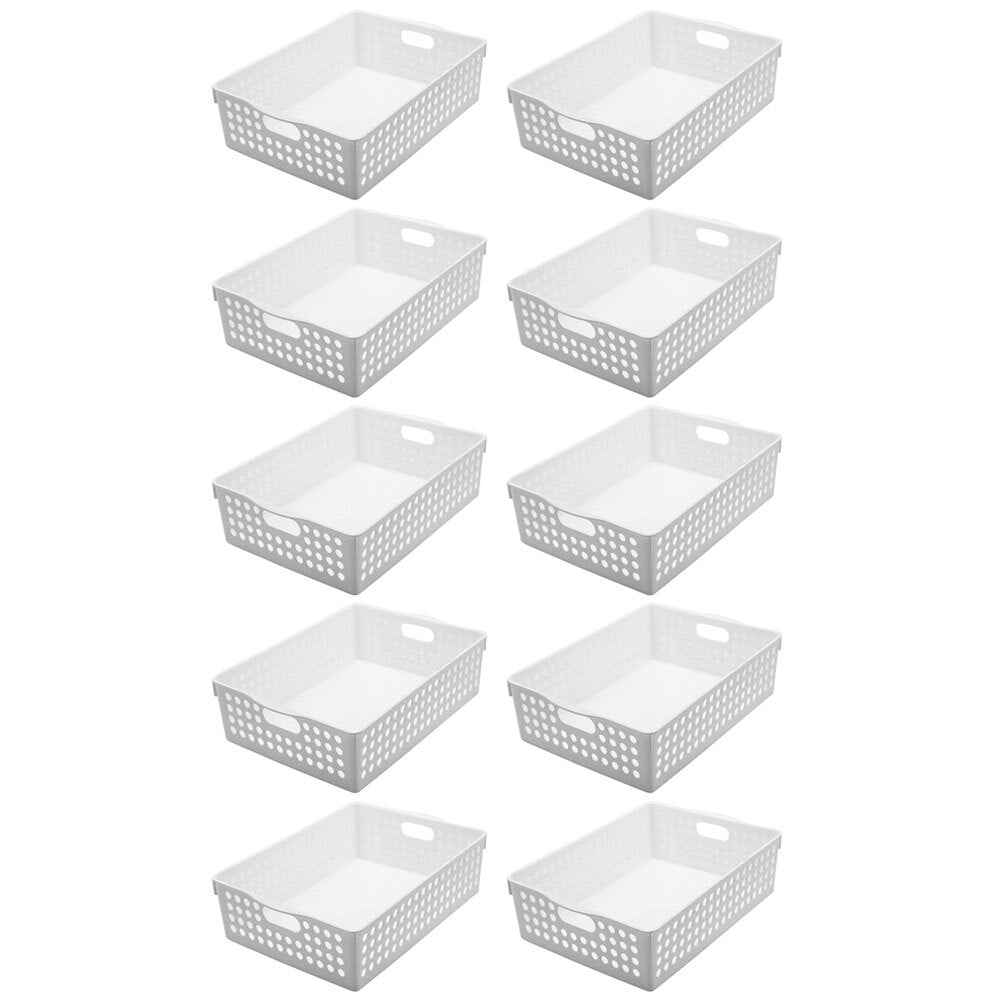 10PK Boxsweden 30x21cm Mode Basket - White