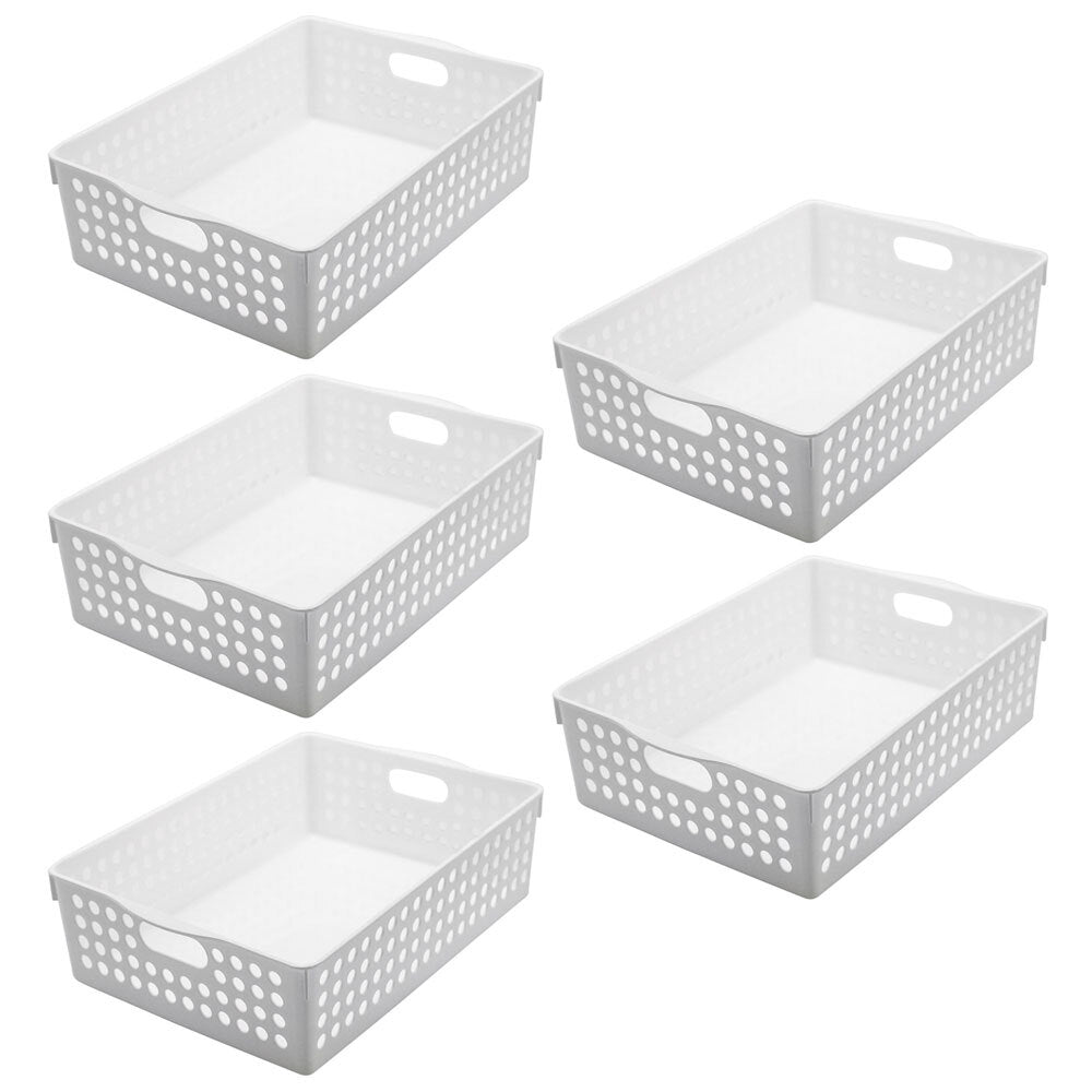 5PK Boxsweden 30x21cm Mode Basket - White