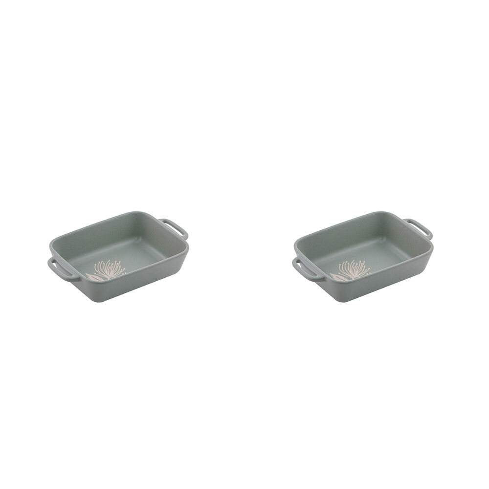 2PK Ladelle Esperance Ceramic Baking Dish Small Heat-Resistant Bakeware Green