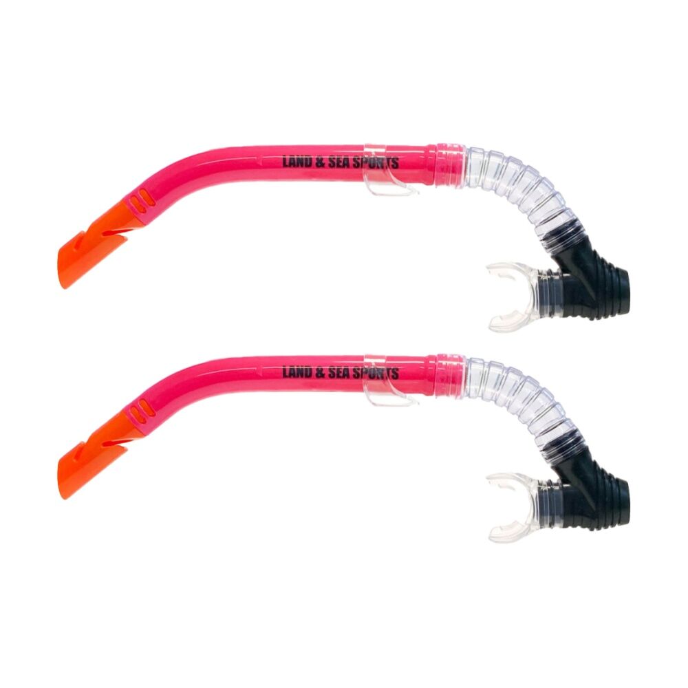 2PK Land & Sea Sports Clearwater Snorkel With Silicone Mouthpiece Pink