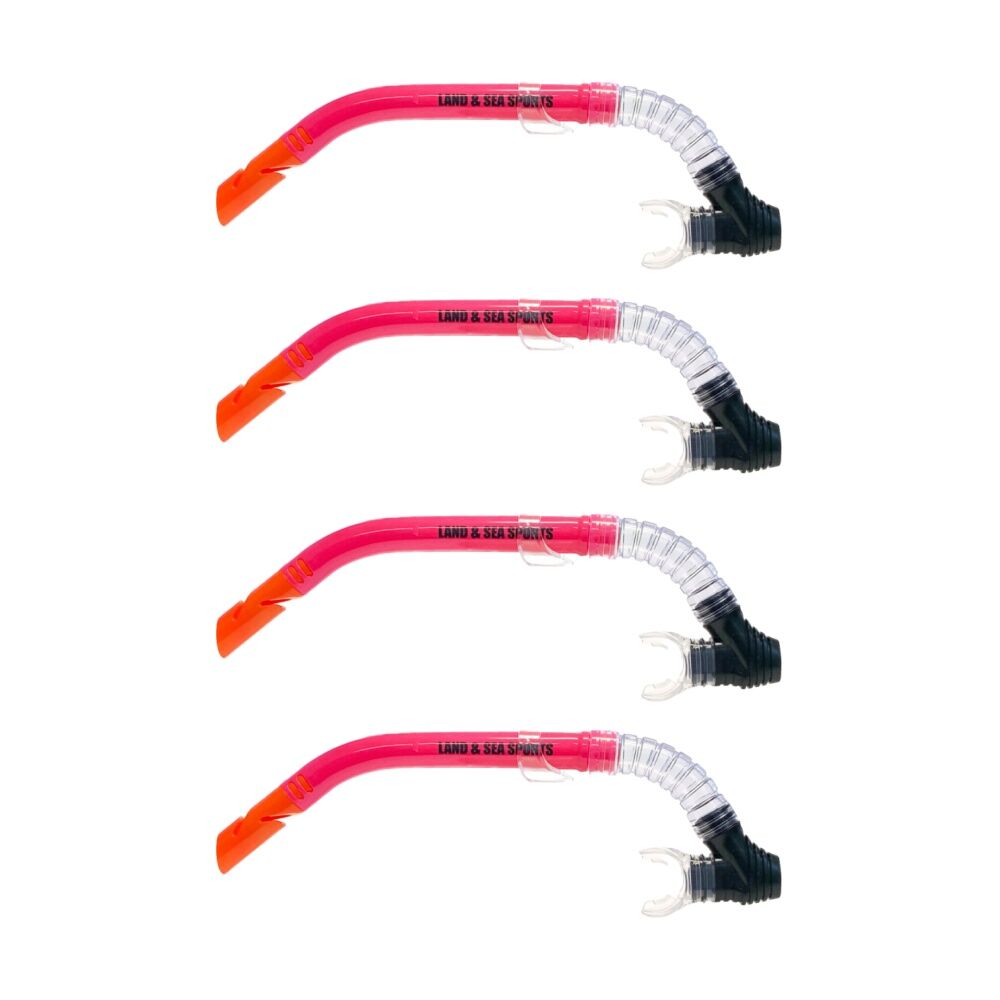 4PK Land & Sea Sports Clearwater Snorkel With Silicone Mouthpiece Pink