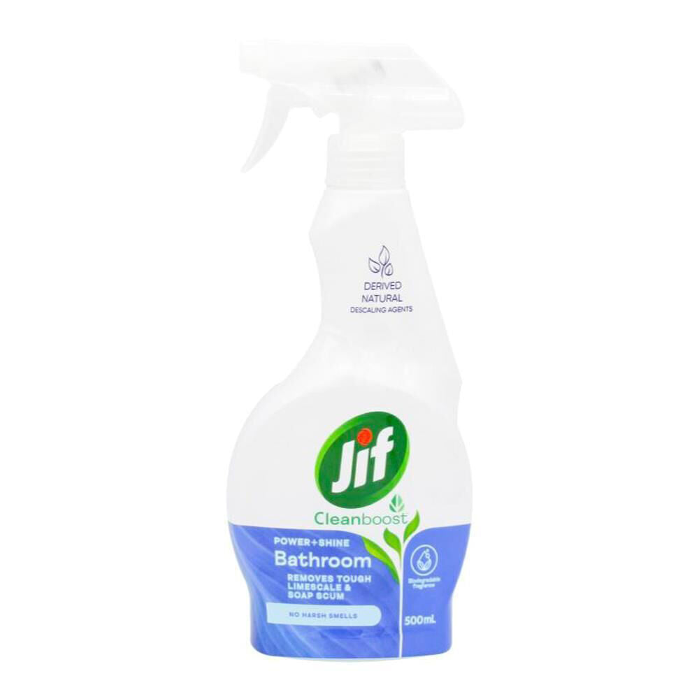 4PK Jif Cleanboost Power & Shine 500ml Bathroom Spray Limescale Cleaner