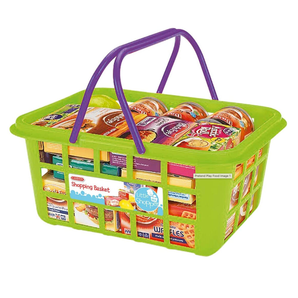 Casdon Shopping Basket Play Food Pretend Grocery Playset Role-play Toy Kids