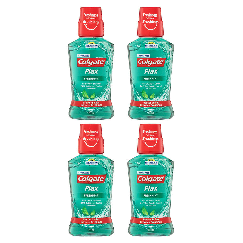 4PK Colgate 250ml Plax Freshmint