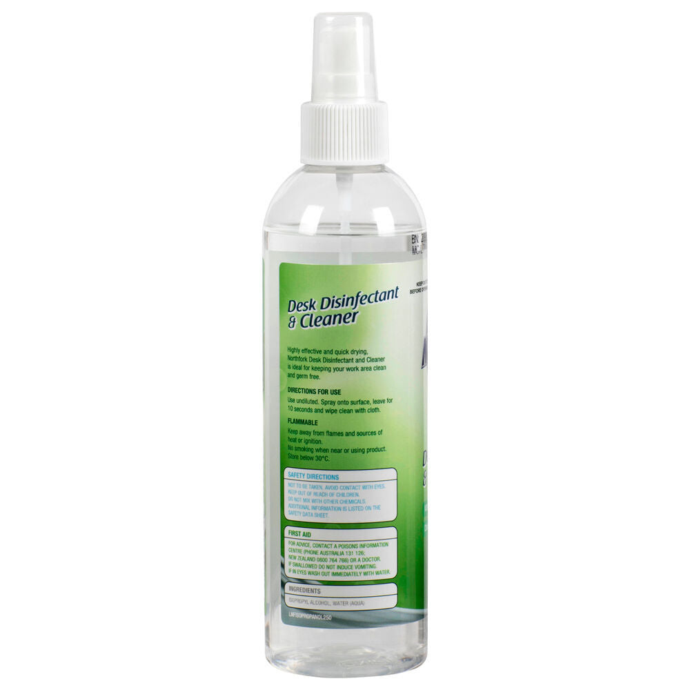 12PK Northfork Desk Cleaner and Disinfectant Spray 250ml