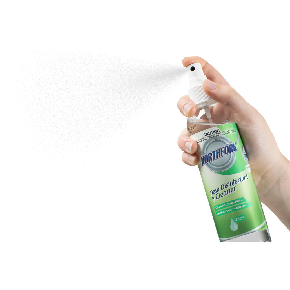 12PK Northfork Desk Cleaner and Disinfectant Spray 250ml