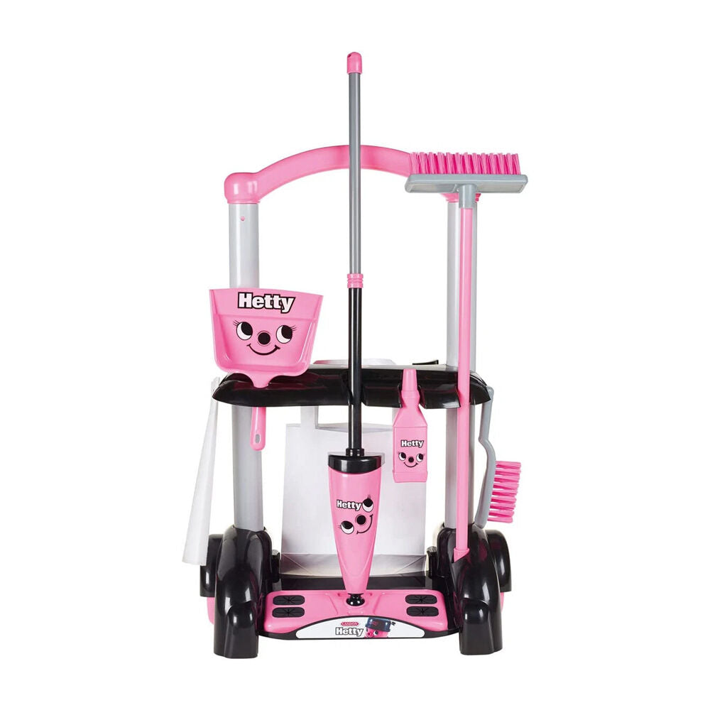 Casdon Hetty Cleaning Trolley Role-play Vacuum Toy Playset Kids 3y+ Pink