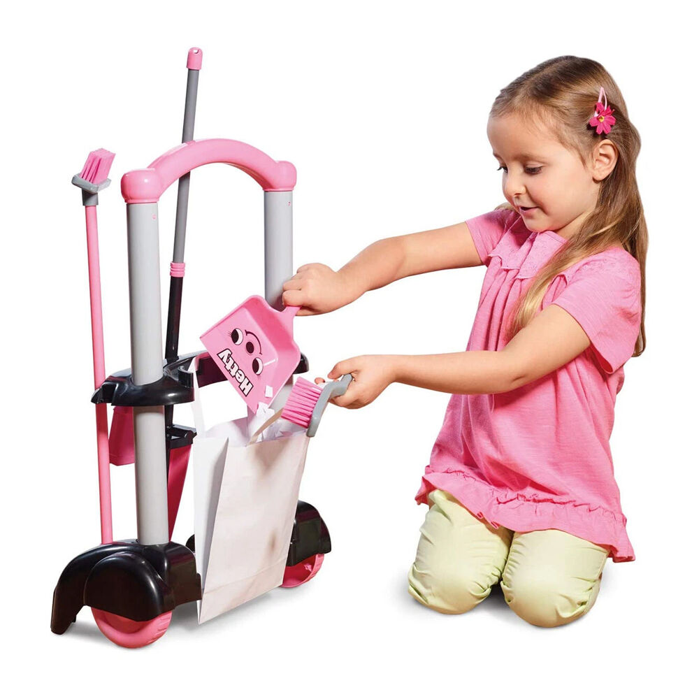 Casdon Hetty Cleaning Trolley Role-play Vacuum Toy Playset Kids 3y+ Pink