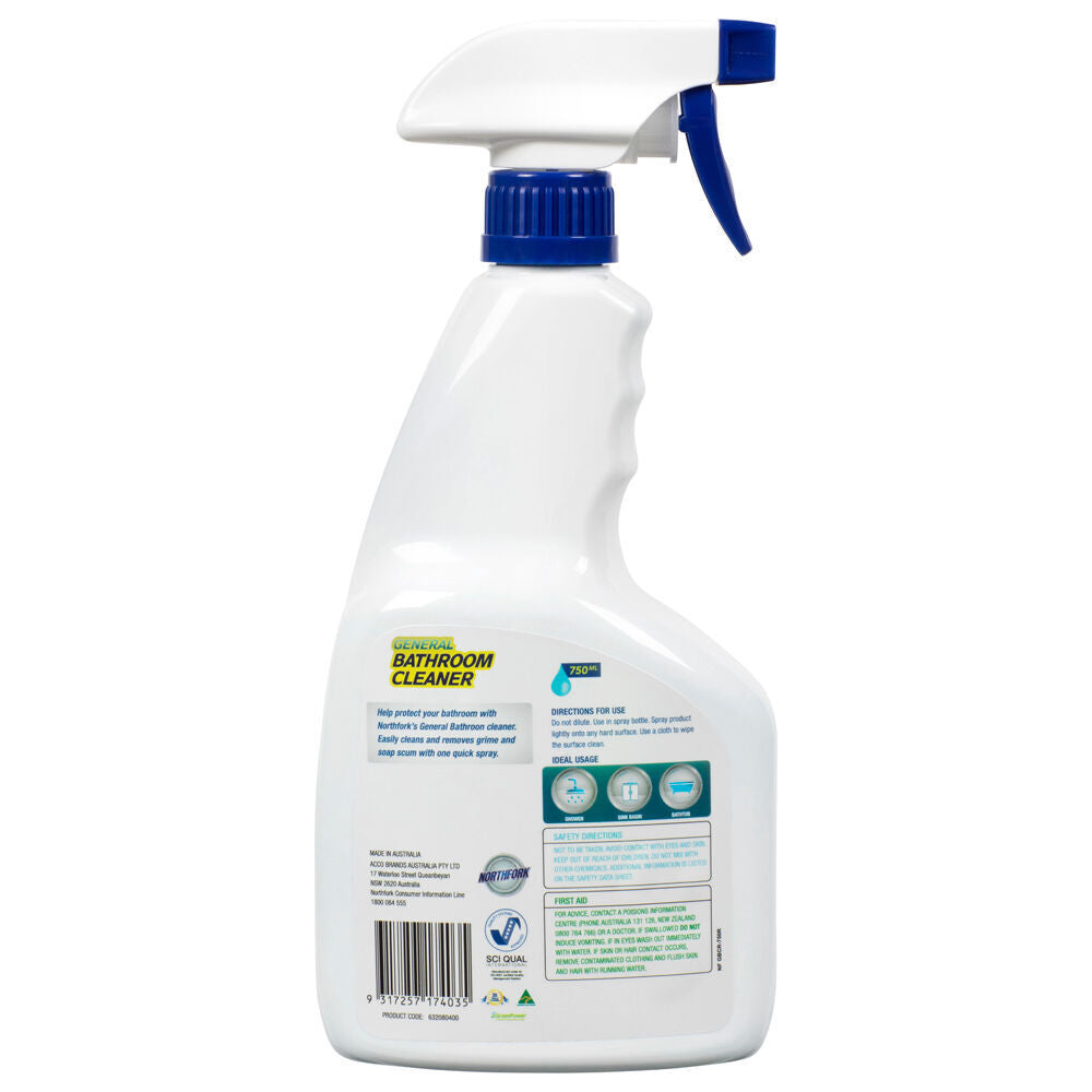 12PK Northfork Liquid General Bathroom Surface Cleaner 750ml