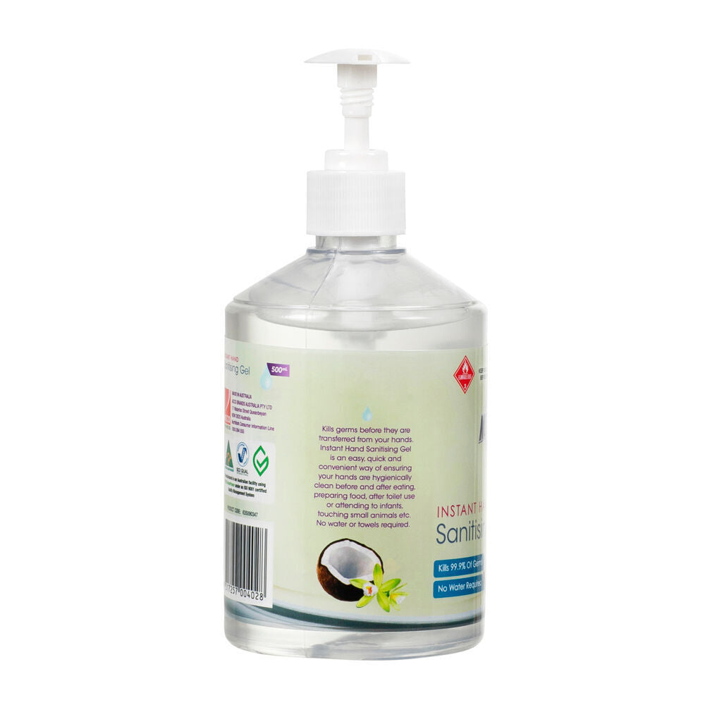12PK Northfork Instant Hand Sanitising Gel Coconut & Vanilla 500ml
