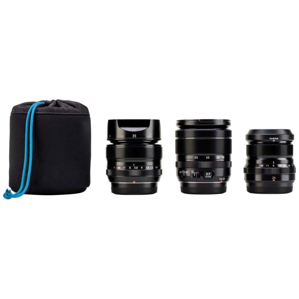 Tenba Tools Soft Lens Pouch 9 x 9cm Neoprene Drawstring Closure - Black