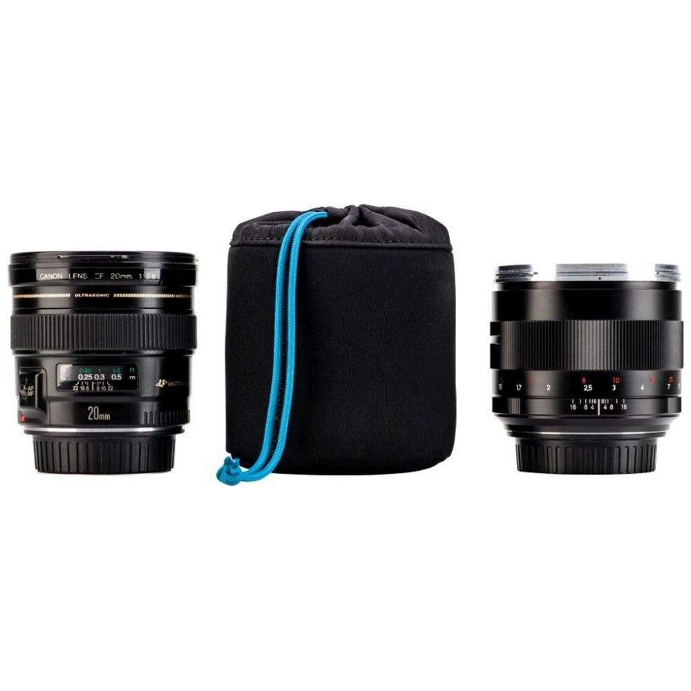 Tenba Tools Soft Lens Pouch 9 x 9cm Neoprene Drawstring Closure - Black