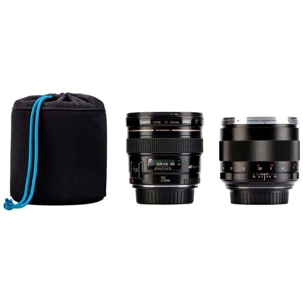 Tenba Tools Soft Lens Pouch 9 x 9cm Neoprene Drawstring Closure - Black