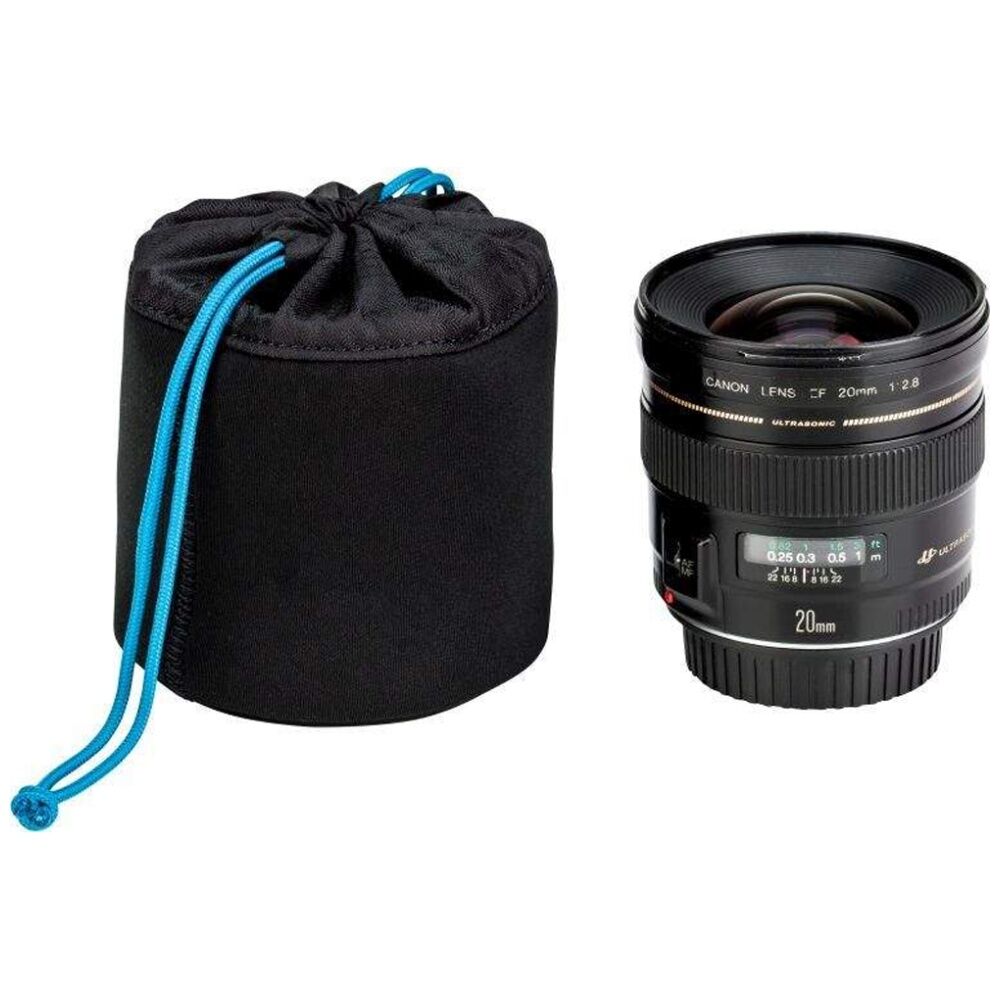 Tenba Tools Soft Lens Pouch 9 x 9cm Neoprene Drawstring Closure - Black