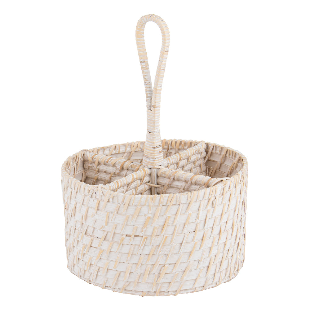 2PK Ladelle Whitehaven Woven Round Porcelain Utensil Caddy Holder