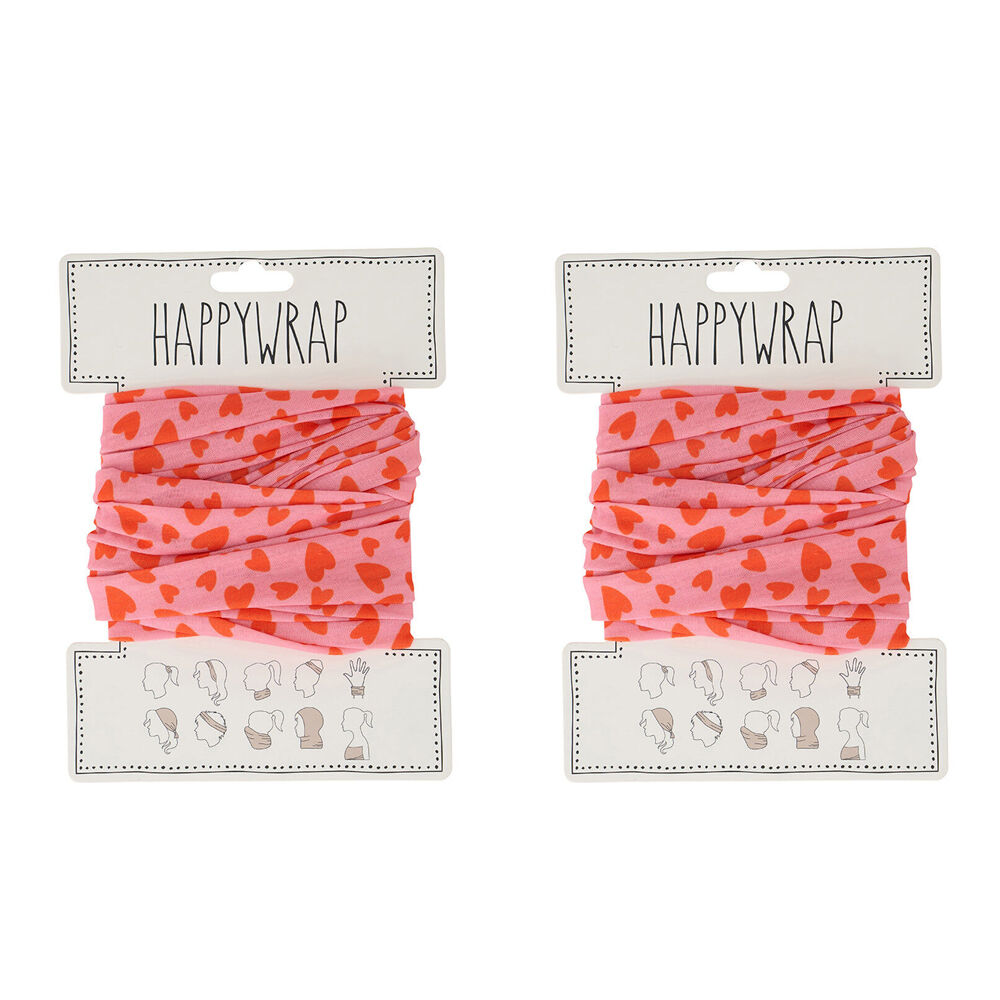2PK Annabel Trends Happywrap Headband Head Accessory One Size Love Hearts