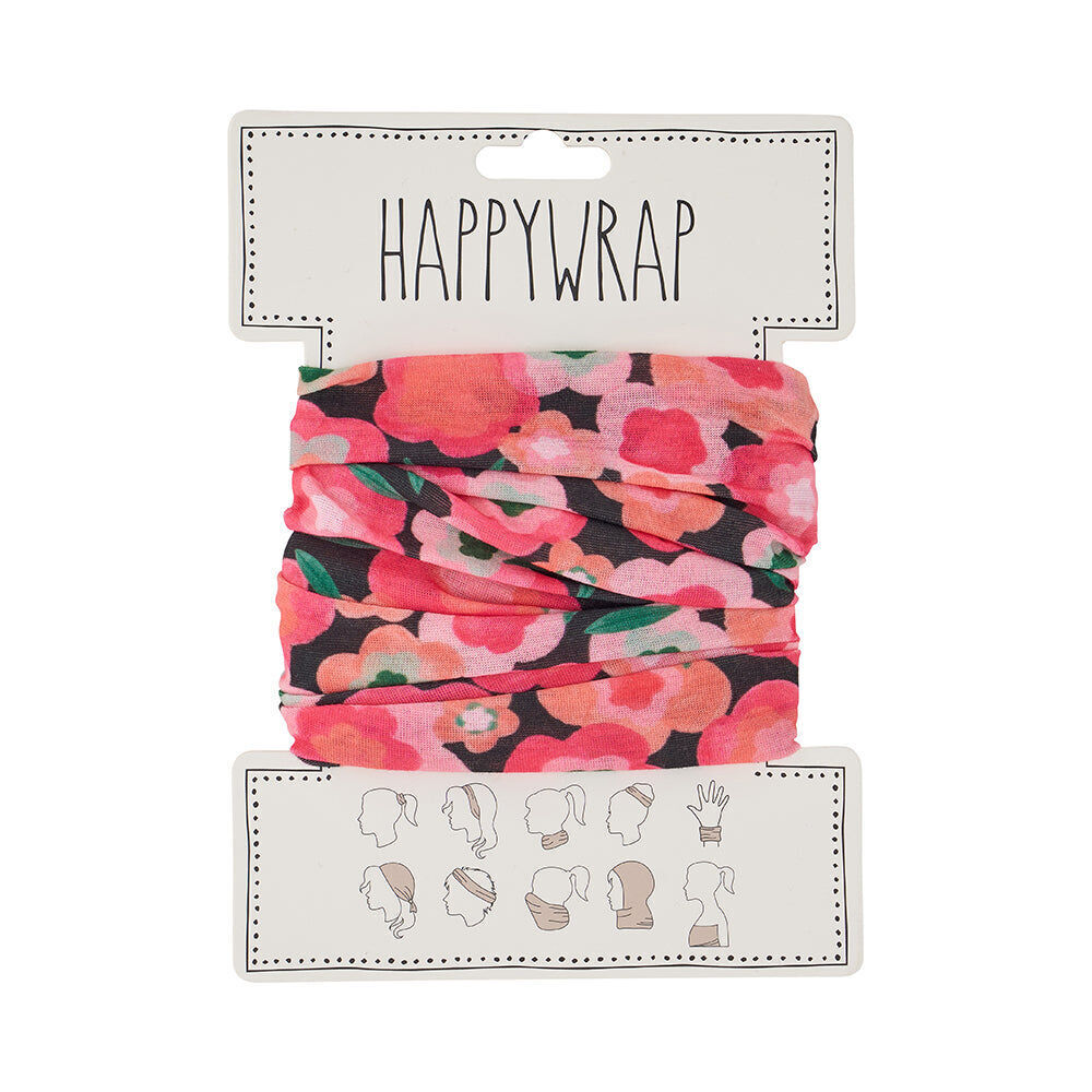 6PK Annabel Trends Happywrap Women's Bandana 50x25cm - Midnight Blooms