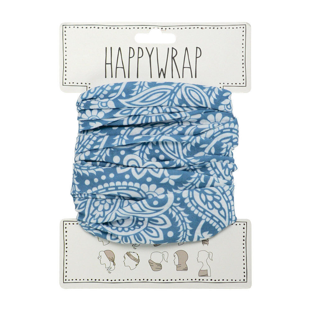 2PK Annabel Trends Happywrap Headband Head Accessory One Size Paisley Blue