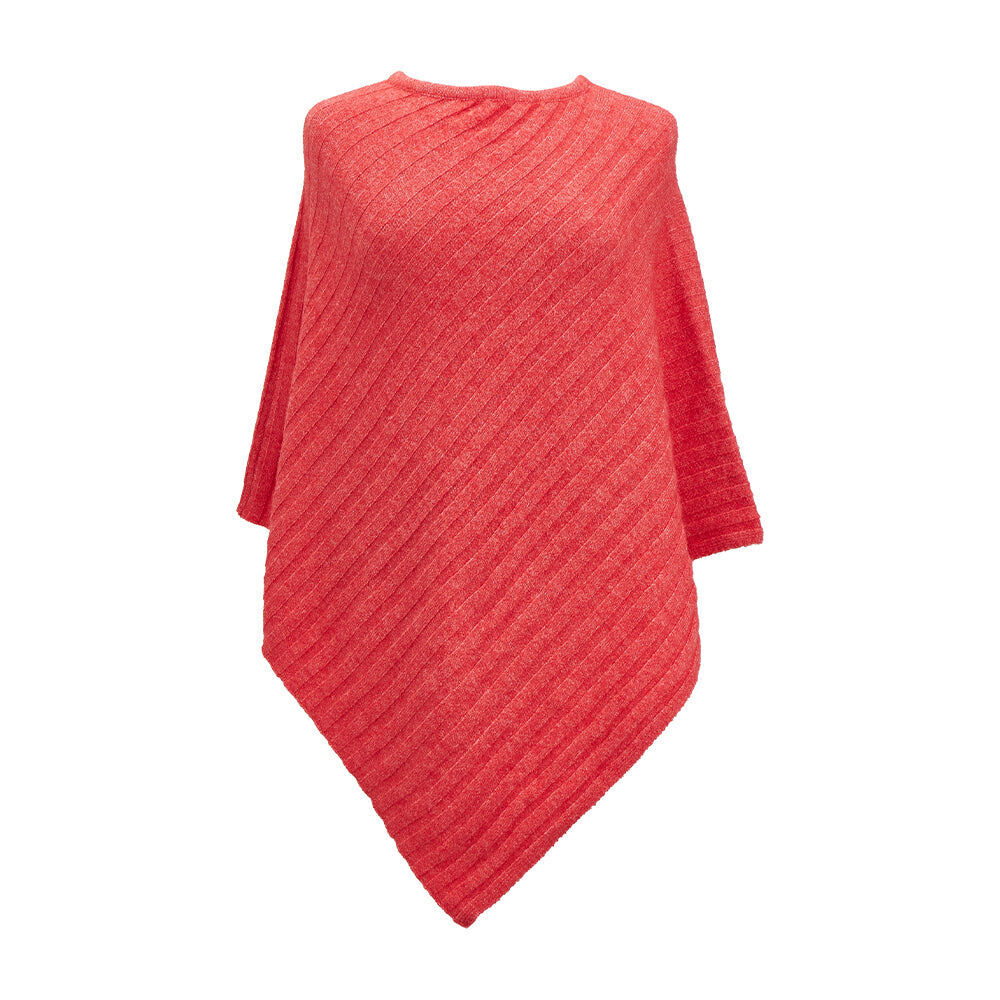 Annabel Trends Women's Knit Warm Poncho One Size - Melon