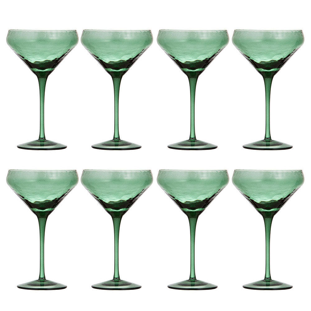 2x 4pc Ladelle Flynn Coupe Glass Stemware 18cm - Green