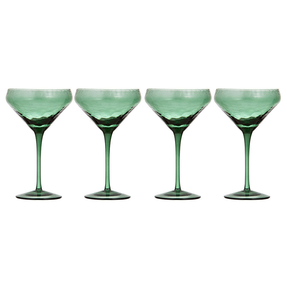 2x 4pc Ladelle Flynn Coupe Glass Stemware 18cm - Green