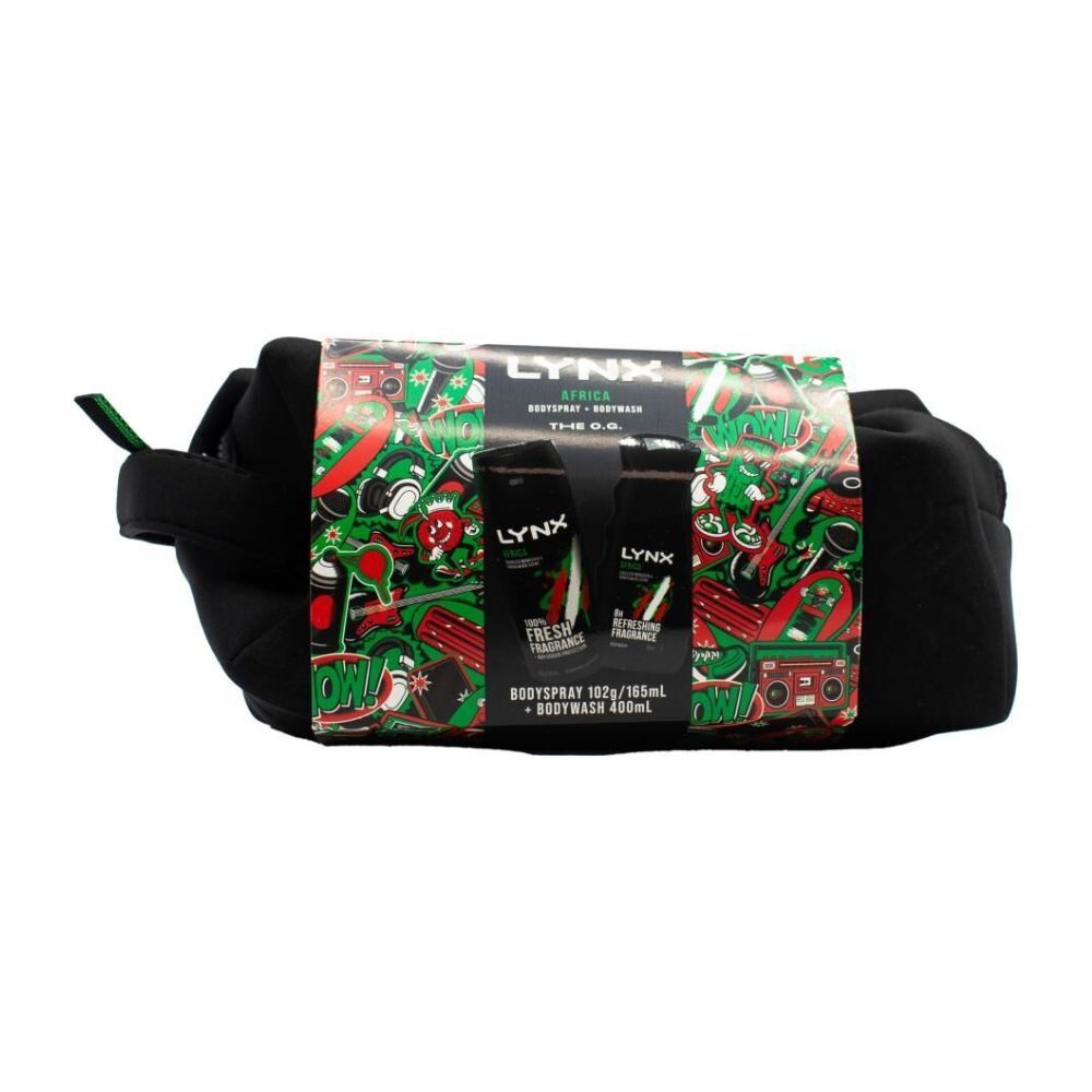 2x 2pc Lynx The OG Africa Bodyspray/Bodywash Gift Bag Set