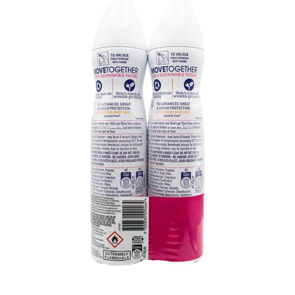 6x 2PK Rexona Antiperspirant Deodorant 72Hr Advanced Protect 220ml Bright Bouquet
