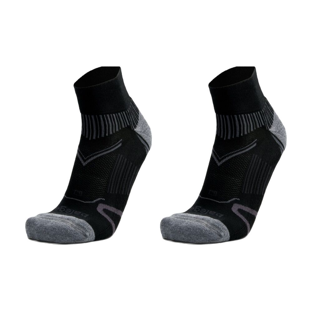2PK Balega Enduro Quater Socks With V-Tech Arch Medium-Support Black