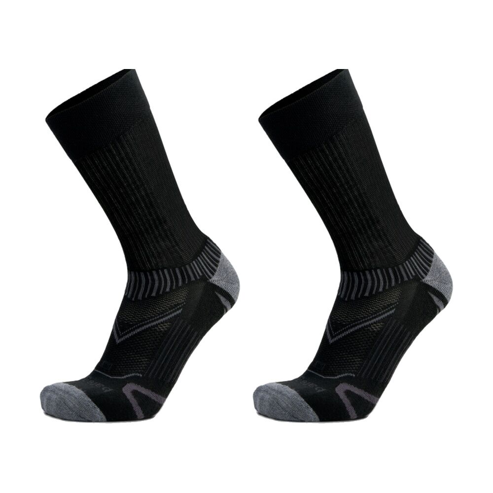 2PK Balega Enduro Quater Crew Socks With V-Tech Arch Support Black