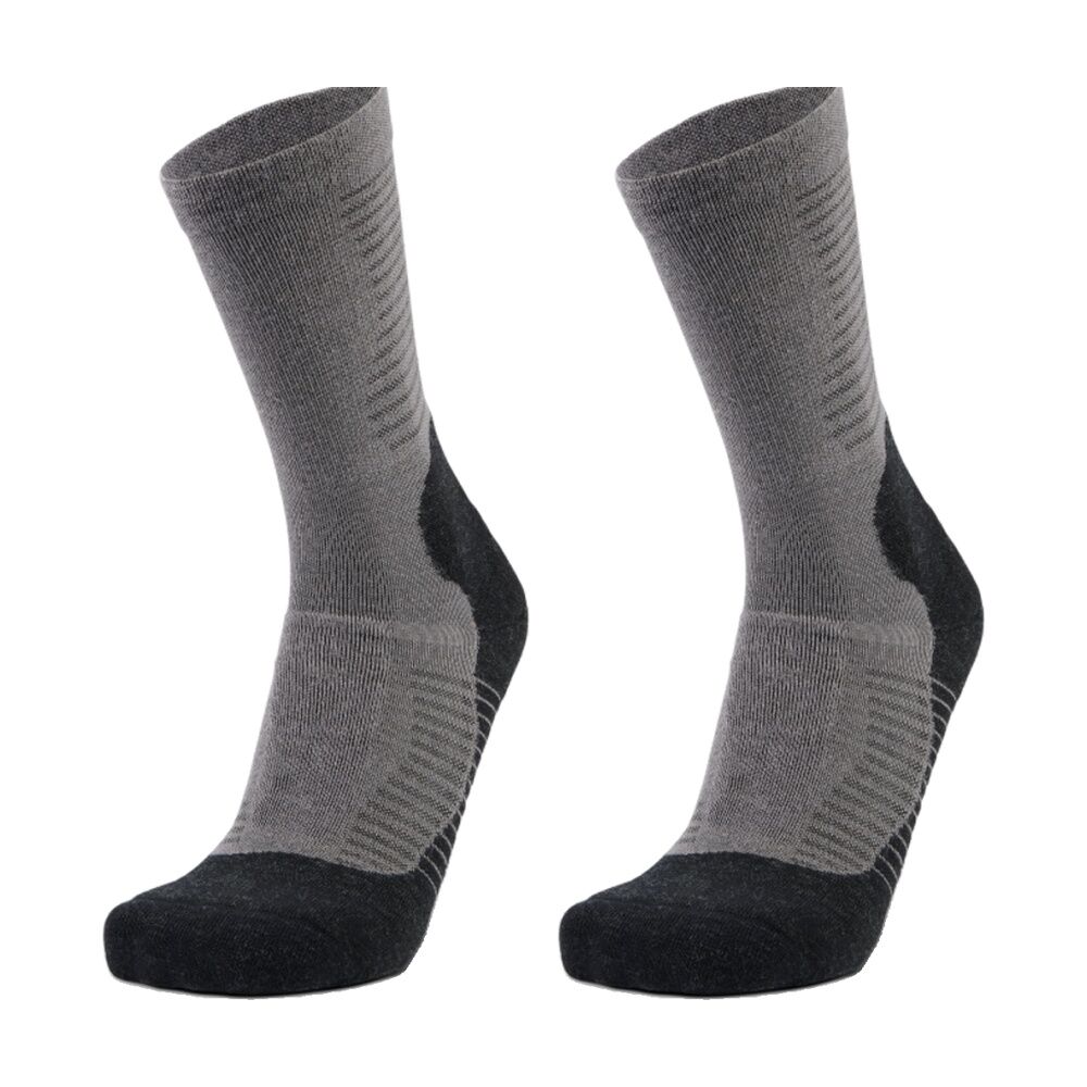 2PK Balega Hike Merino Wool Performance Crew Socks For Hiking Grey Fossil