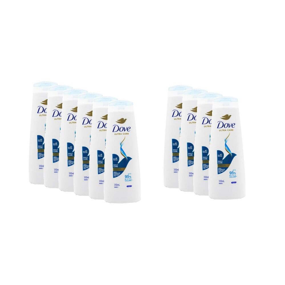 10PK Dove Ultra Care Bio Restore Daily Hair Shampoo Vegan Increase Volume 350ml