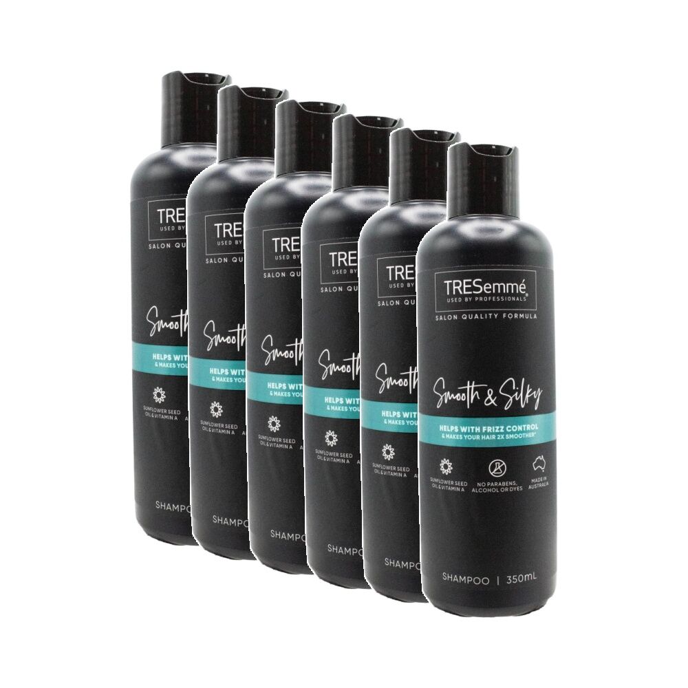 6PK TRESemme Hair Shampoo Smooth & Silky Frizz Control w/Sunflower Oil 350ml