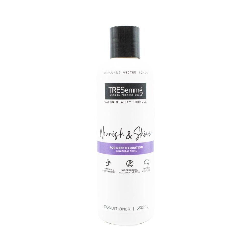 12PK TRESemme Hair Conditioner Nourish & Shine w/Vitamin E Hemp Seed Oil 350ml