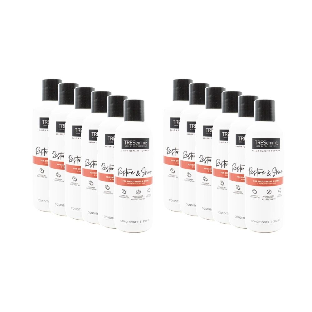 12PK TRESemme Hair Conditioner Restore & Shine w/Vitamin B5 Coconut Oil 350ml