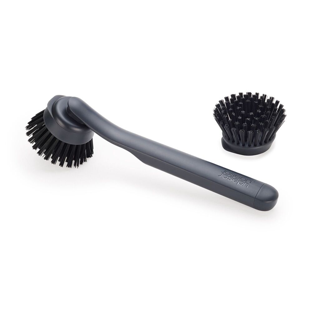 Joseph Joseph SinkTech Dish Brush With Replacement Pan Scraper Head Graphite