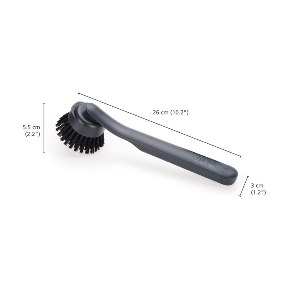 Joseph Joseph SinkTech Dish Brush With Replacement Pan Scraper Head Graphite