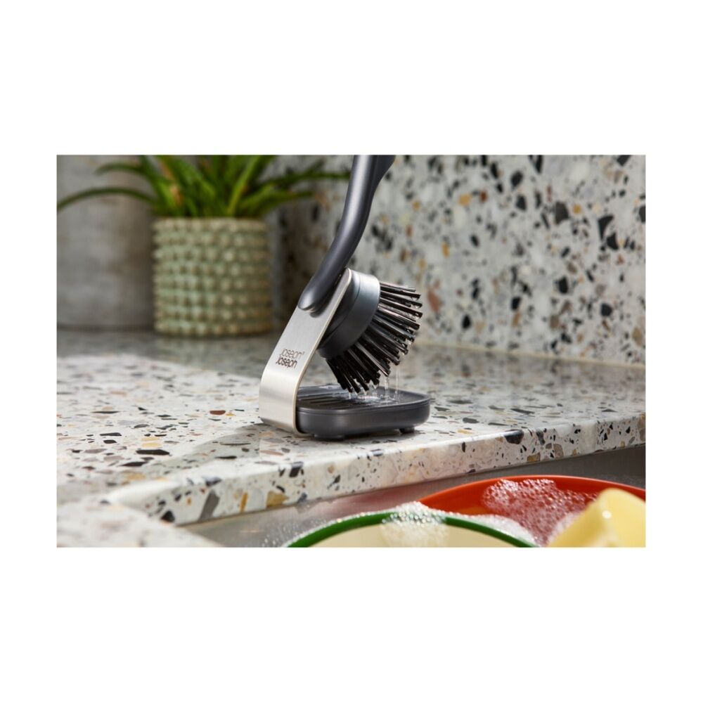 Joseph Joseph SinkTech Kitchen Dish Sink Brush With Steel Stand Graphite