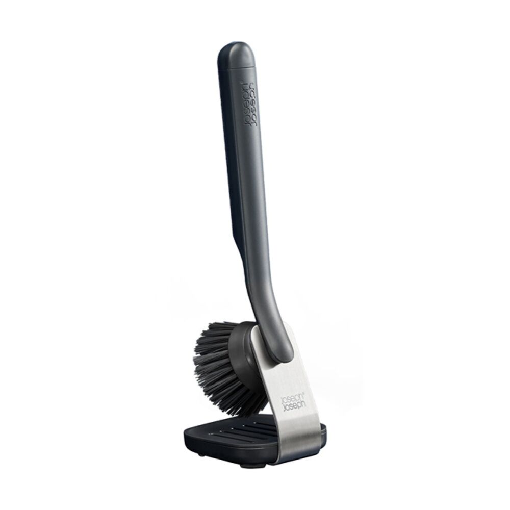 2PK Joseph Joseph SinkTech Kitchen Dish Sink Brush With Steel Stand Graphite