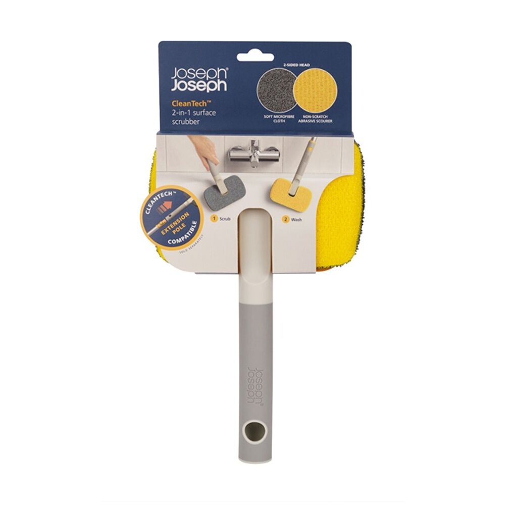 2PK Joseph Joseph CleanTech Surface Scrubber Compatible W/ Extension Pole 2-in-1