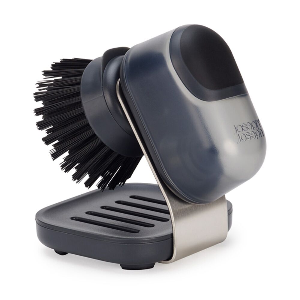 2PK Joseph Joseph SinkTech Soap Dispenser Palm Brush With Stand Graphite