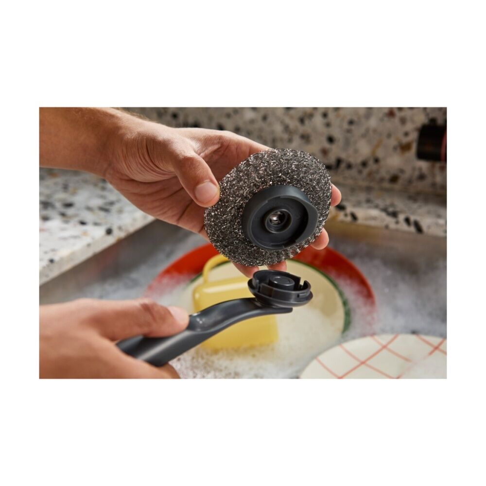 2x 2pc Joseph Joseph SinkTech Steel Kitchen Scourer Replacement Heads Graphite